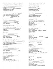 English Worksheet: Music: Listening Cloze Activities for Sweet Home Alabama (the movie)