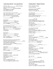 English worksheet: Music: Listening Cloze Activities for Sweet Home Alabama (the movie)