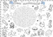 sea animals wordsearch