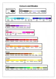 English Worksheet: colours