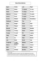 English Worksheet: Descriptions