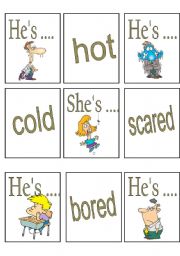 English Worksheet: Feelings cards (editable)