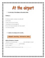 English Worksheet: At the airport