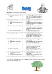 English Worksheet: Money sayings.