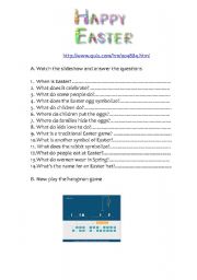 English Worksheet: Easter interactive webquest game