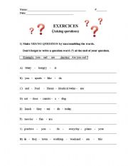 English worksheet: Yes-No  and information  questions