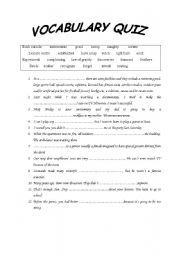 English Worksheet: vocabulary