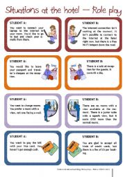 English Worksheet: Situations at the hotel -Complaining - Role play