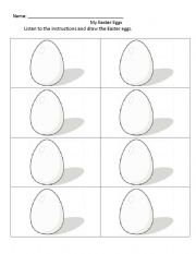 English Worksheet: Colouring easter eggs.