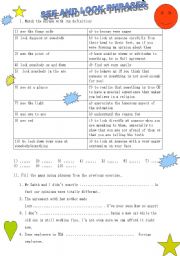 English Worksheet: see and look phrases