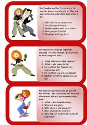 English Worksheet: Kim Possible - mini comprehensions