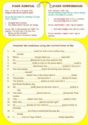 English Worksheet: PAST SIMPLE or PAST CONTINUOUS