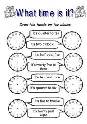 English Worksheet: The time