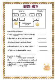 English worksheet: have to 