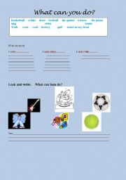 English Worksheet: CAN