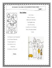 English Worksheet: Our Father / Padre nuestro