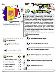 English Worksheet: RC Series_Level 01_Country Edition 42 Andorra (Fully Editable + Key)