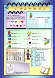 English Worksheet: COLOURS