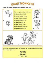 English Worksheet: Monkeys
