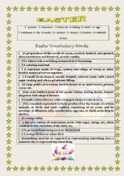 English Worksheet: VOCABULARY STUDY - EASTER