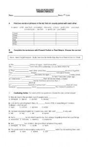 English Worksheet: Present Perfect