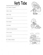 English Worksheet: VERB  TO BE  - NEGATIVE FORM