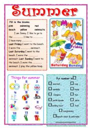 English Worksheet: Summer