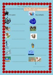 English Worksheet: Personal pronouns , plural and verb to be