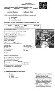 English worksheet: Alien Ant Farm Movies video session