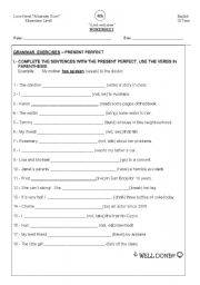 English Worksheet: present perfect