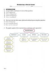 English worksheet: Analysing a social issue