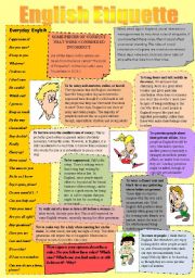 English Worksheet: English etiquette