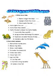 English Worksheet: Comparison with wild animals