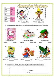 English Worksheet: Possessive Adjectives Practice