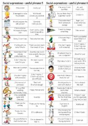 English Worksheet: Social expressions - useful phrases 5 & 6