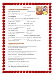 English Worksheet: Snow White (Verb Tenses)