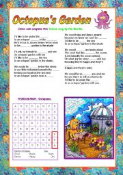 English Worksheet: OCTOPUSES GARDEN (listening series 01)