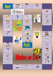 English Worksheet: Make or Do boardgame