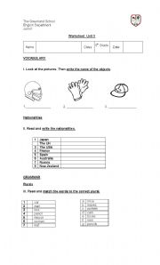 English worksheet: WORKSHEET ON CLOTHS