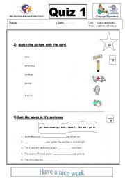 English worksheet: quiz