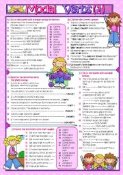 Modal Verbs Part 1 B W And Key Included Esl Worksheet By Lady Gargara