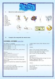 English Worksheet: Song/Conprehension lesson Anything Anything