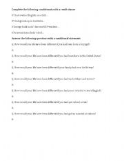 English worksheet: conditionals fill-in