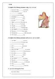 English Worksheet: TO BE