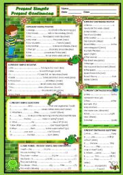 English Worksheet: Present Simple and Present Continuous