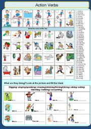 English Worksheet: Actions/ Verbs