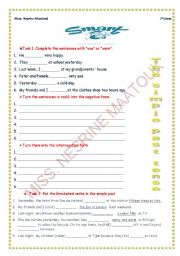 English Worksheet: The simple past tense