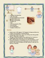English Worksheet: Chocalate cake recipe