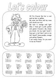 English Worksheet: Lets colour