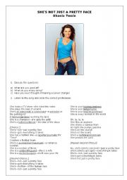 English Worksheet: Shania Twain - Shes Not Just  A Pretty Face